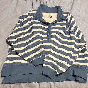 American Eagle Striped Blue and Cream Pullover
